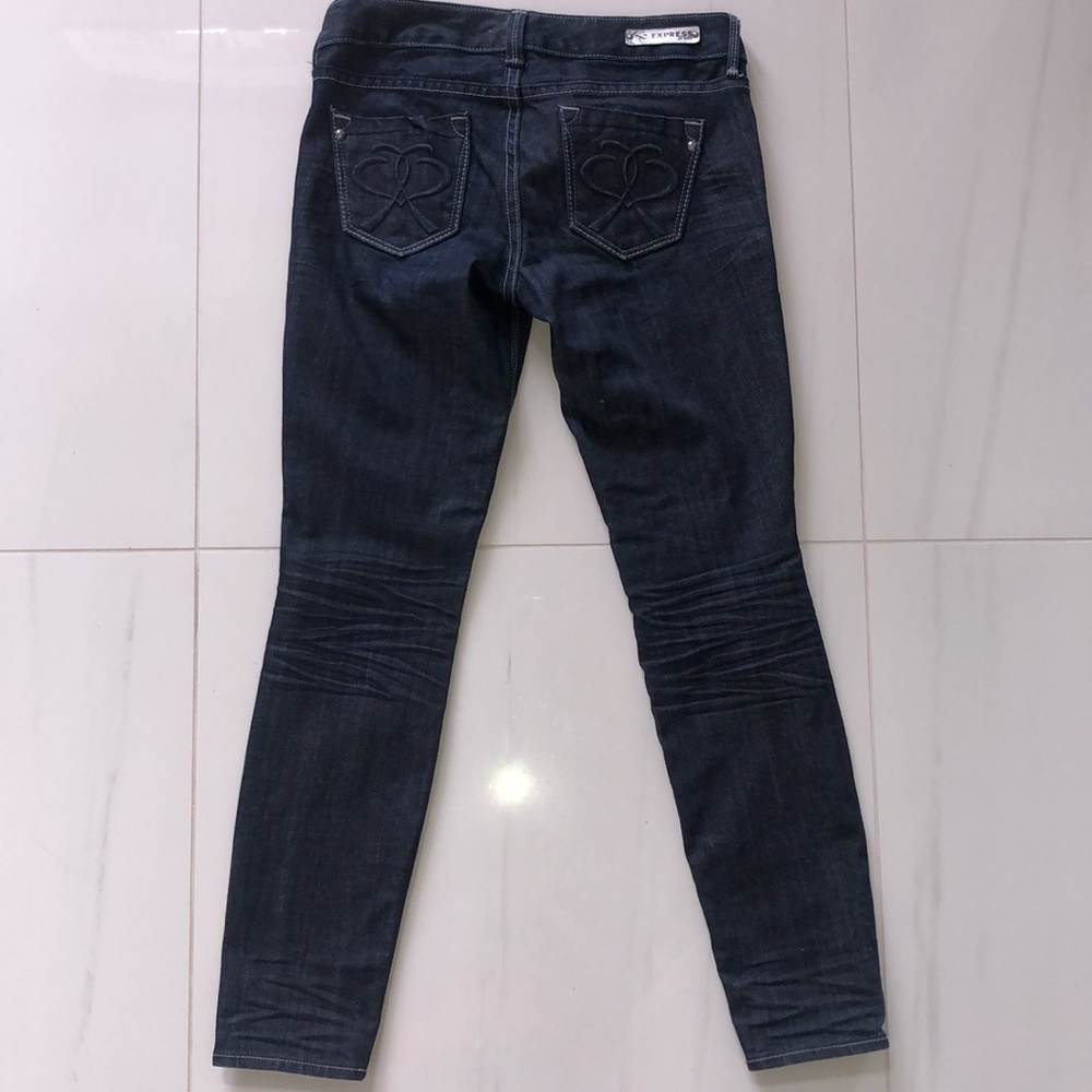 Express Medium Denim Low Rise Ultra Skinny Jeans Size 2 - Picture 4 of 6